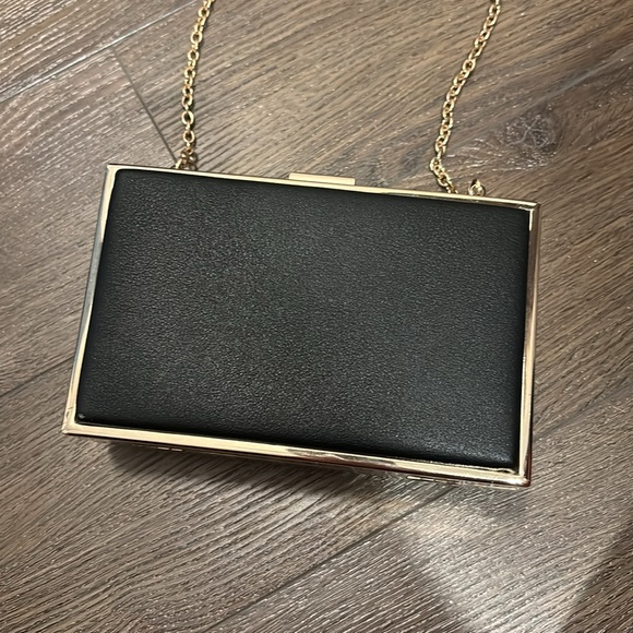 Call It Spring Leather and Gold Clutch with Rhinestones - Picture 3 of 4